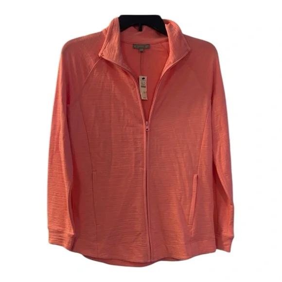 T by Talbots baby pink full zip ladies active jacket size Small athleisure New - Picture 1 of 6